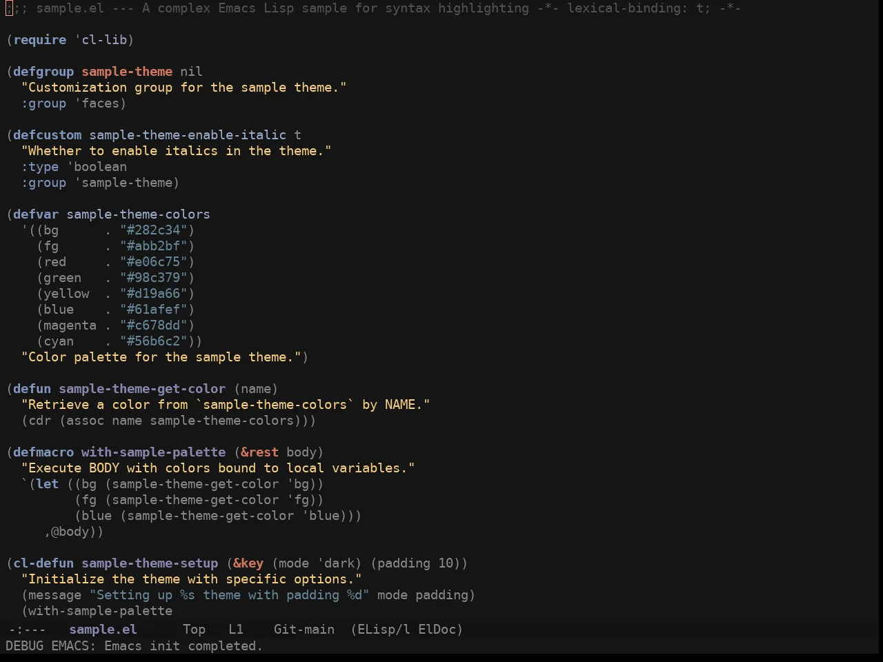 Ewal Sexy Pretty And Pastel Theme in emacs-lisp-mode