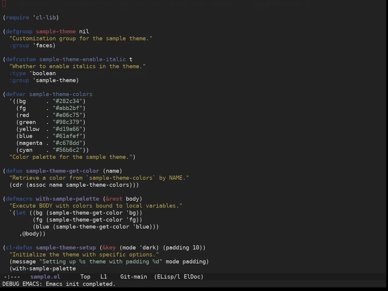 Ewal Sexy Rezza Theme in emacs-lisp-mode