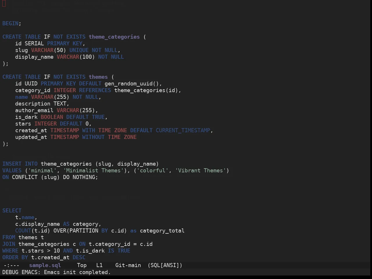 Ewal Sexy Rezza Theme in sql-mode