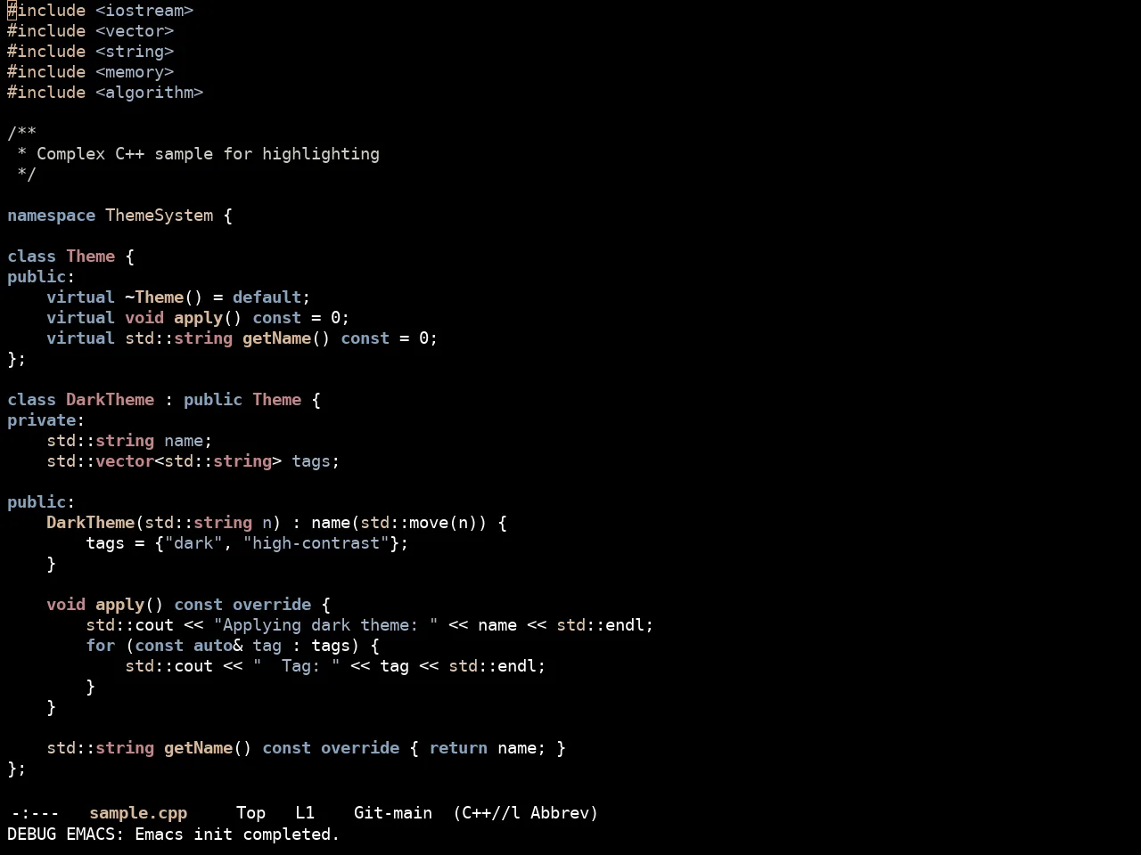 Ewal Sexy Rydgel Theme in c++-mode