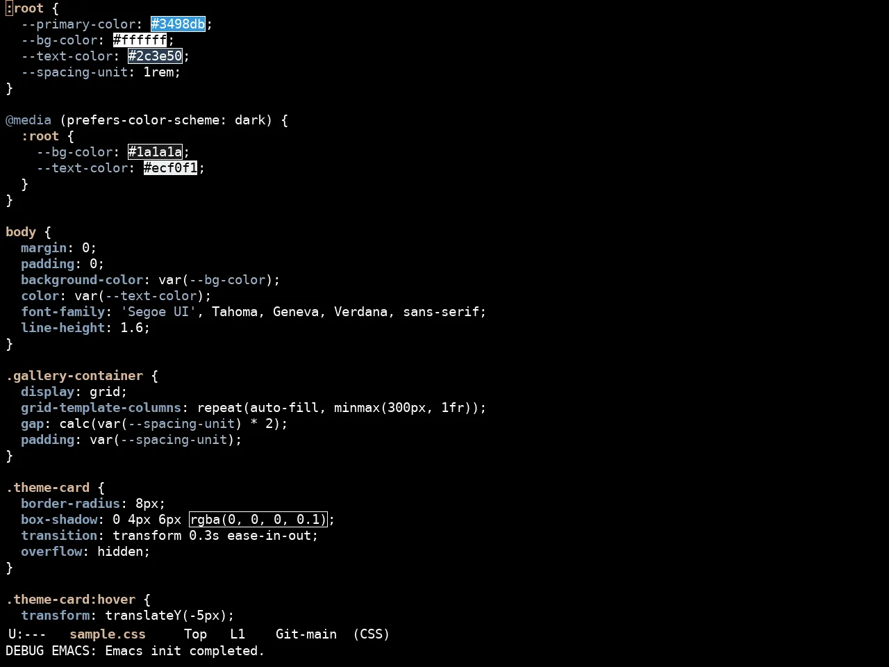 Ewal Sexy Rydgel Theme in css-mode