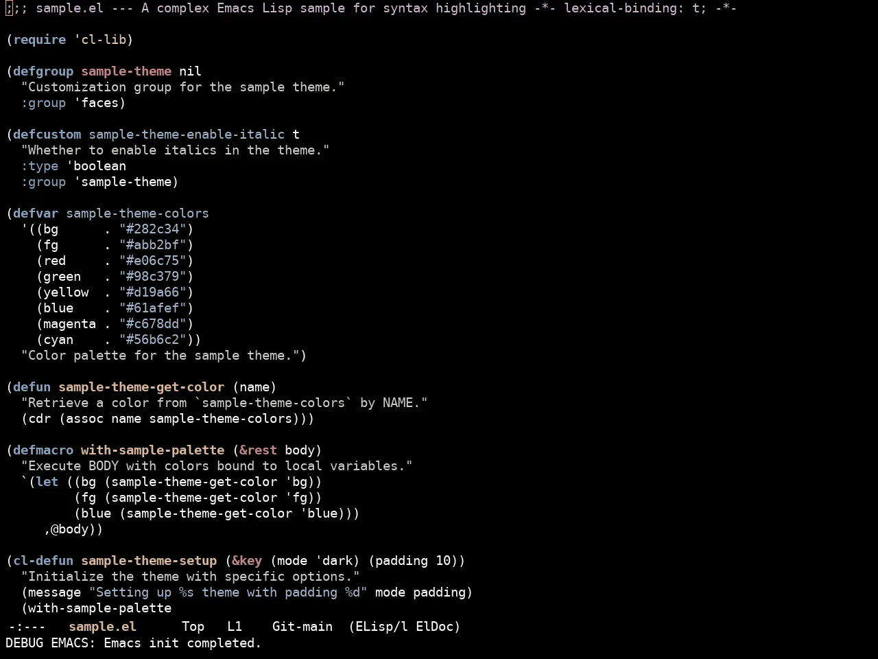 Ewal Sexy Rydgel Theme in emacs-lisp-mode