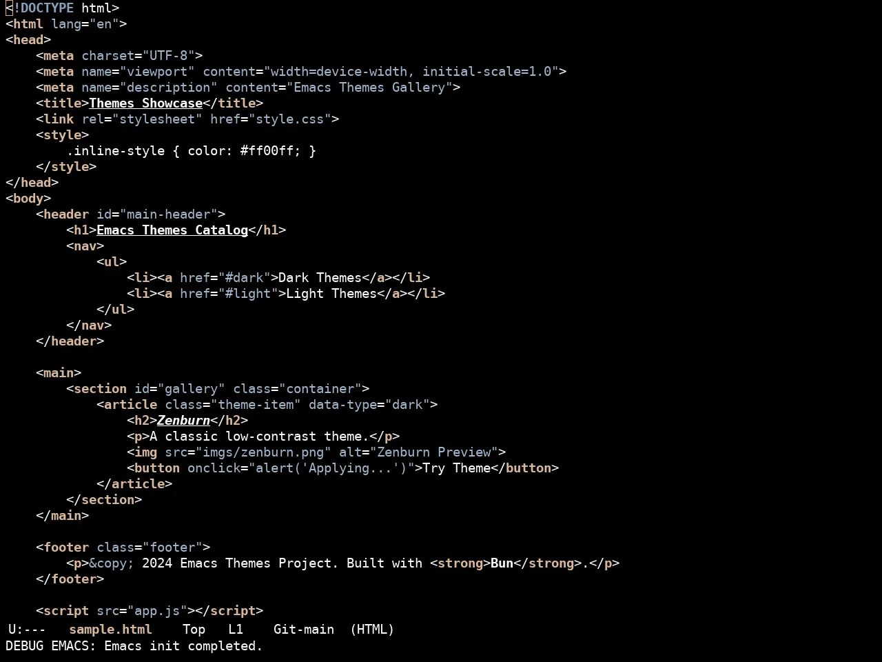 Ewal Sexy Rydgel Theme in html-mode