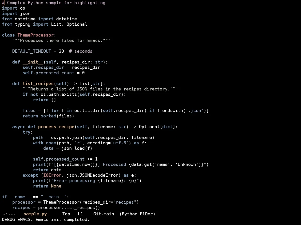 Ewal Sexy Rydgel Theme in python-mode