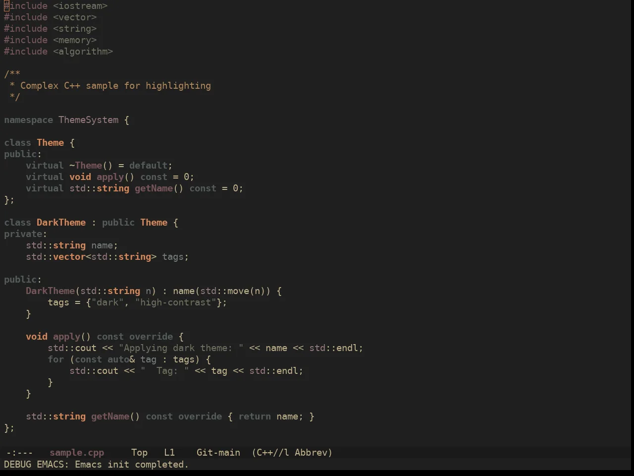 Ewal Sexy S3R0 Modified Theme in c++-mode