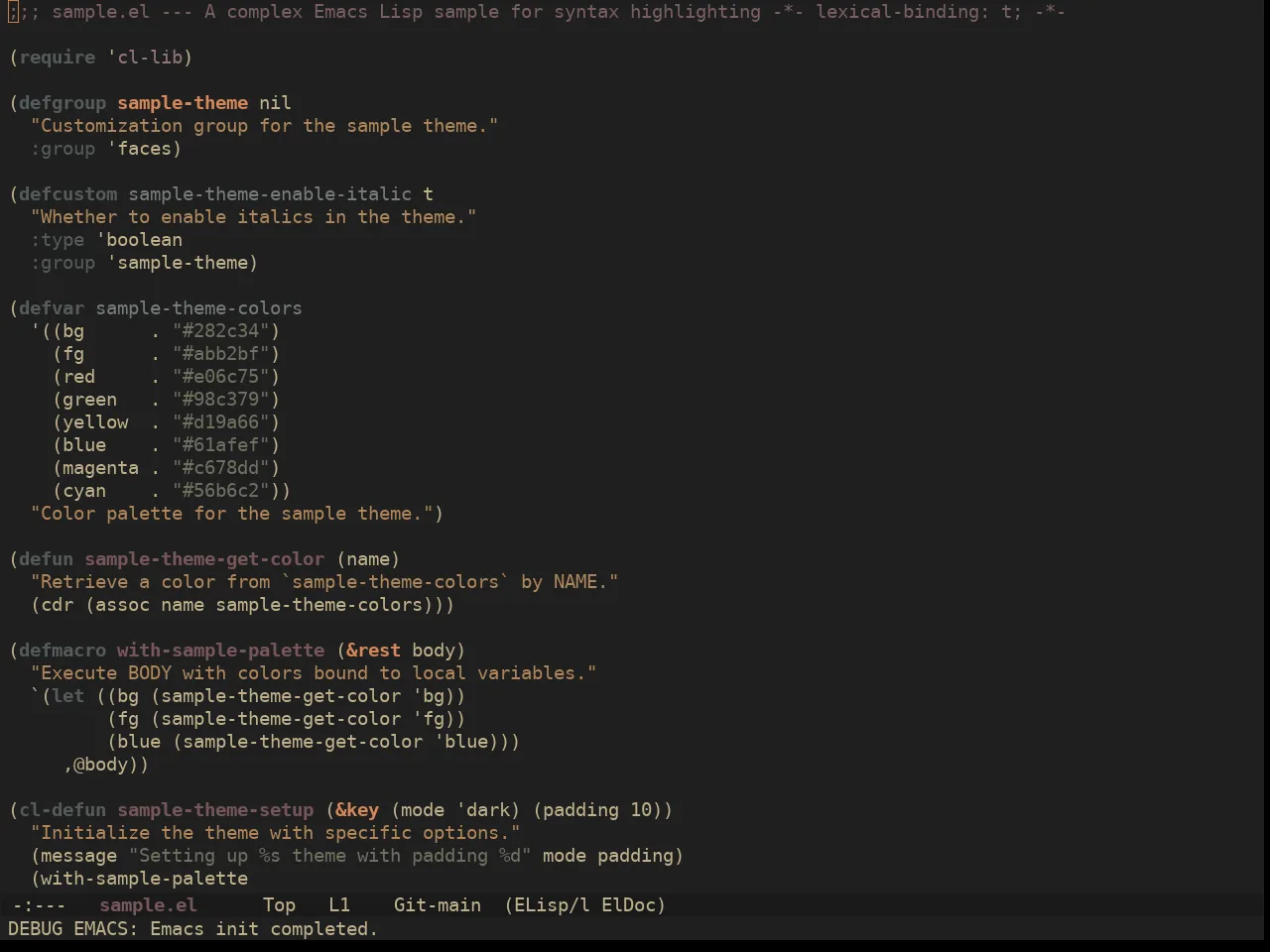 Ewal Sexy S3R0 Modified Theme in emacs-lisp-mode