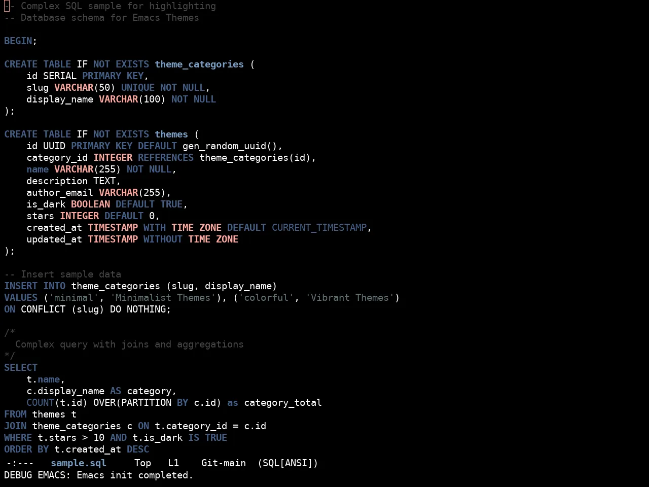 Ewal Sexy Sexcolors Theme in sql-mode