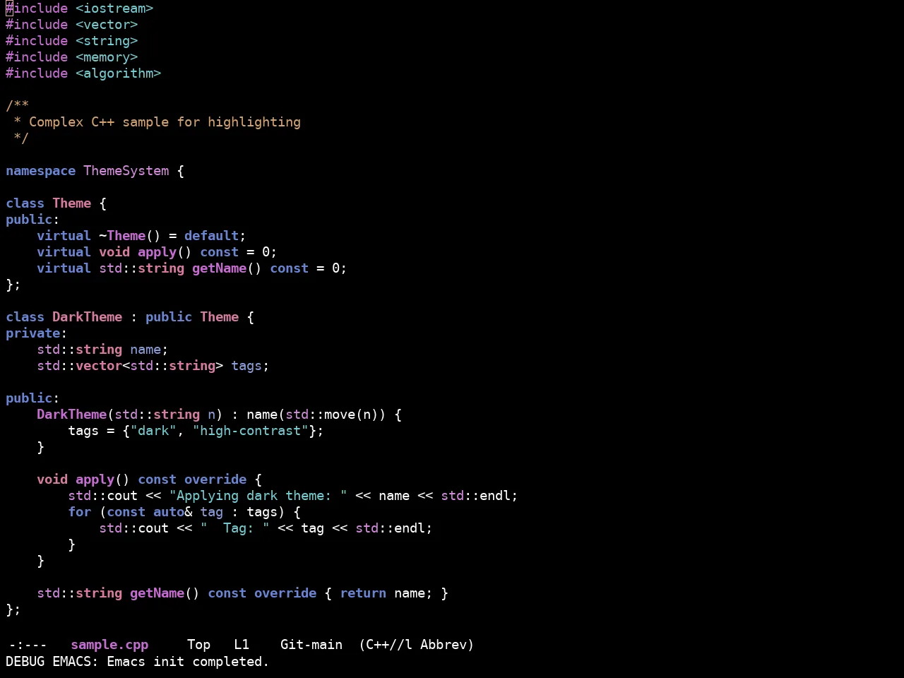 Ewal Sexy Splurge Theme in c++-mode