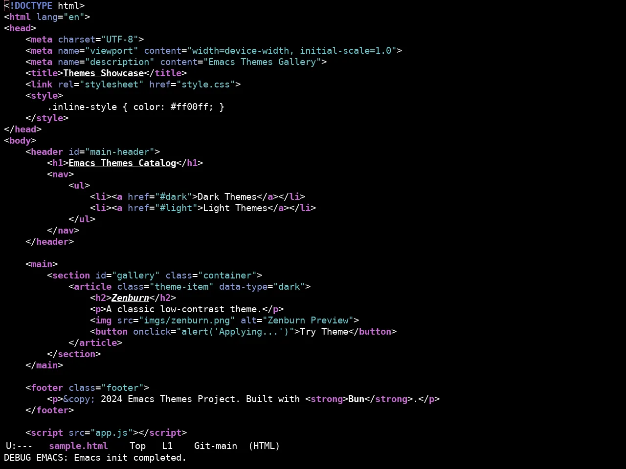 Ewal Sexy Splurge Theme in html-mode