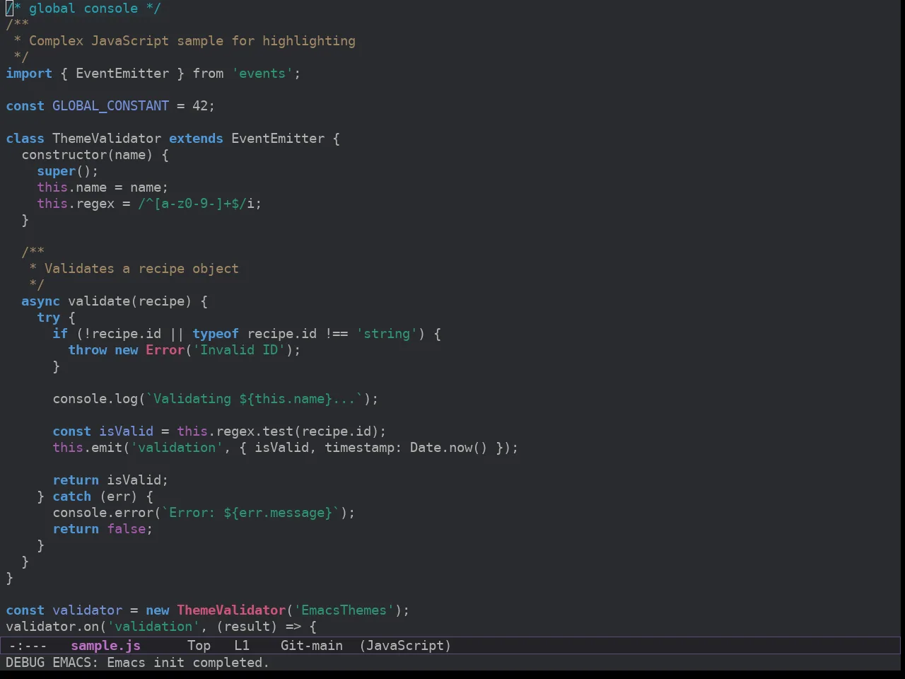 Ewal Sexy Splurge Theme in javascript-mode