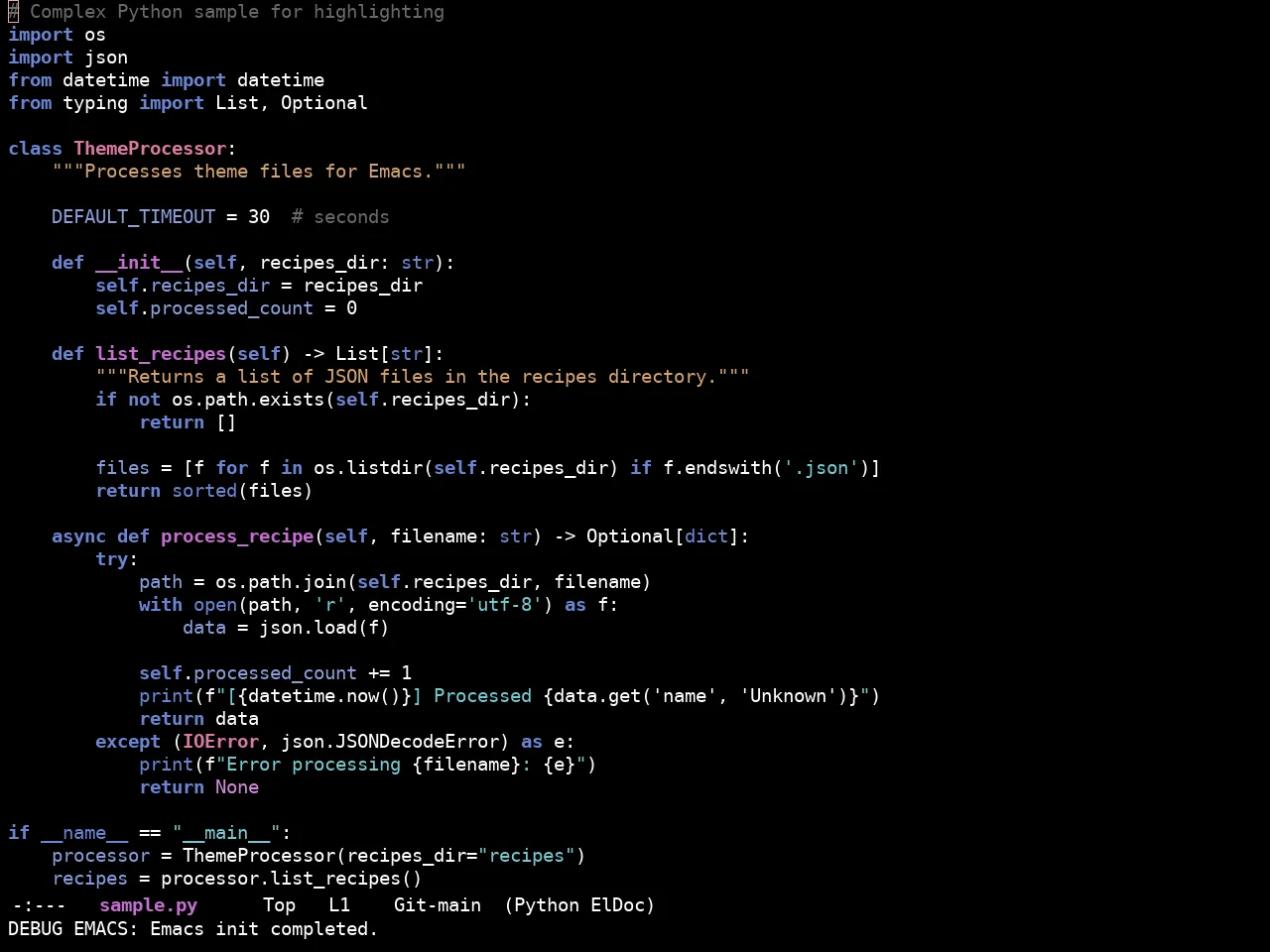 Ewal Sexy Splurge Theme in python-mode