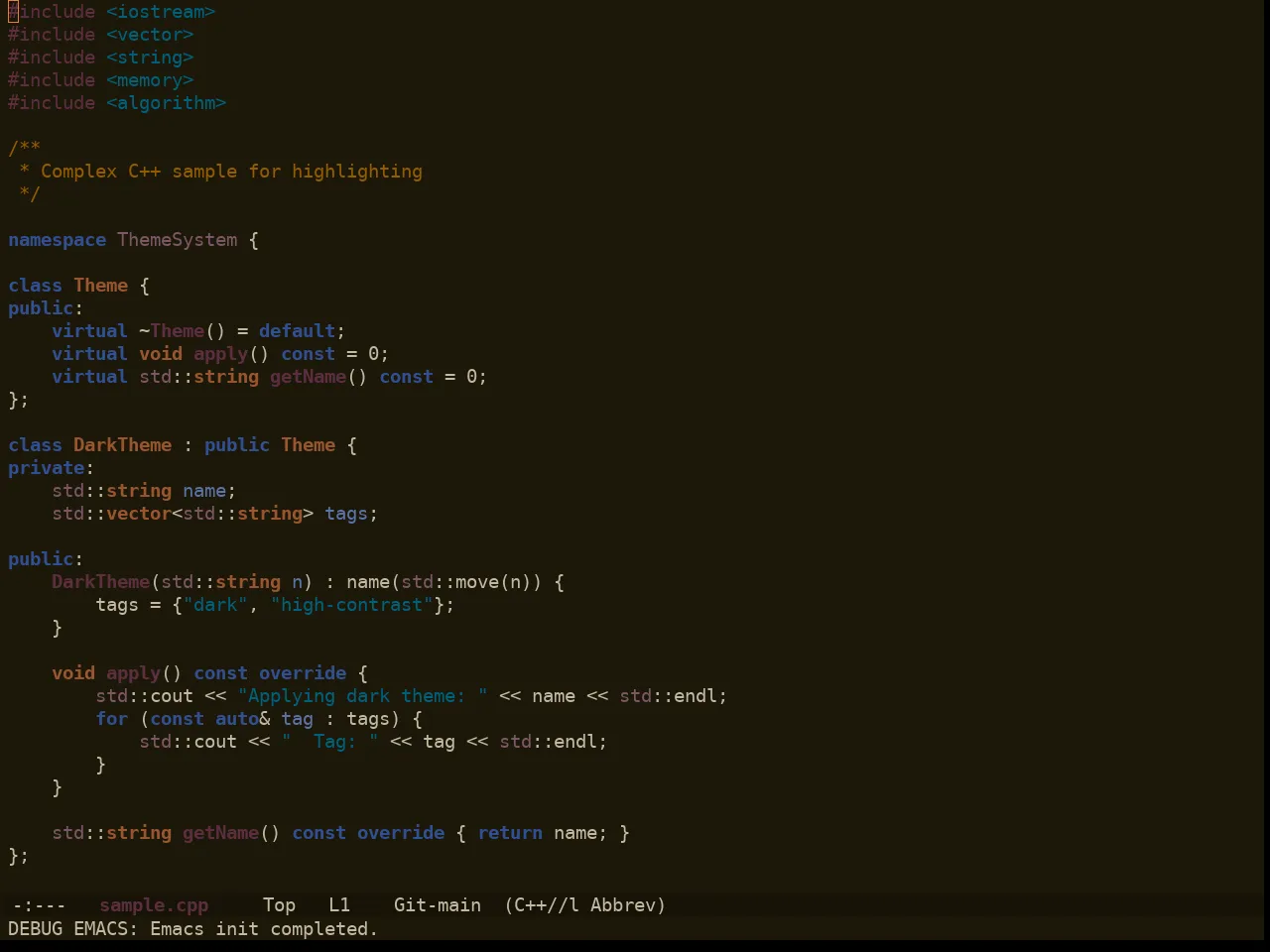 Ewal Sexy Swayr Theme in c++-mode