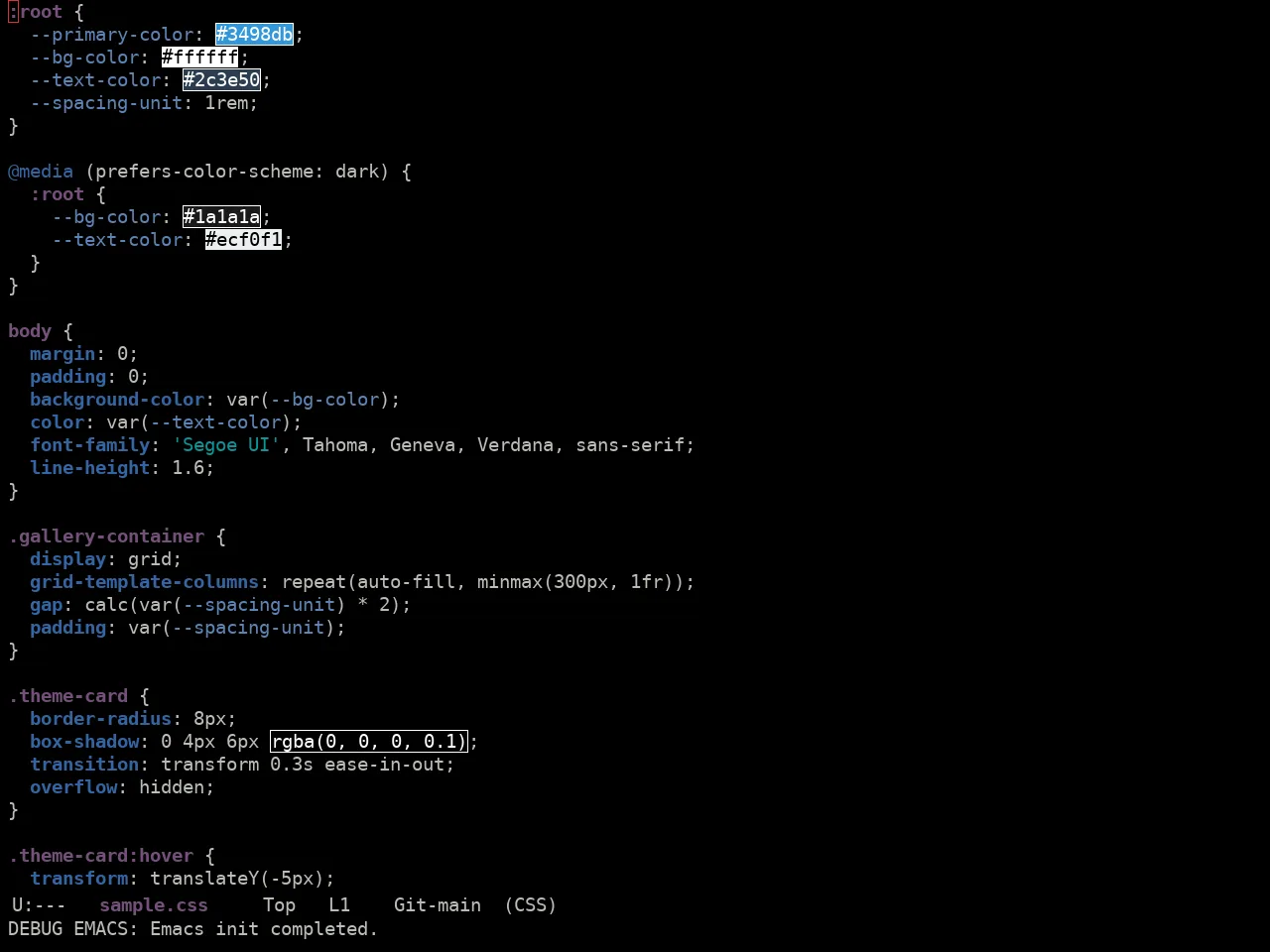 Ewal Sexy Tango Theme in css-mode