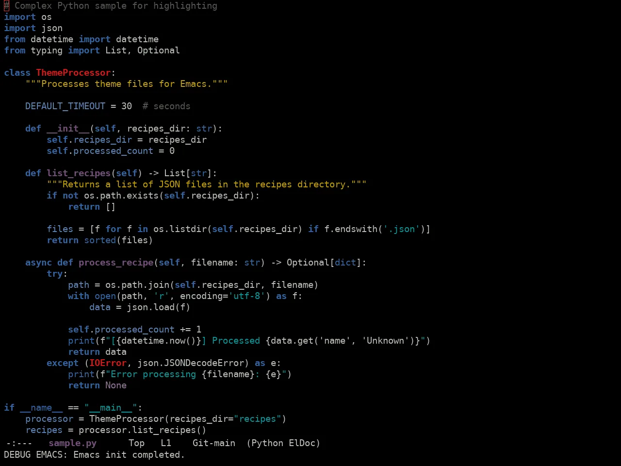 Ewal Sexy Tango Theme in python-mode