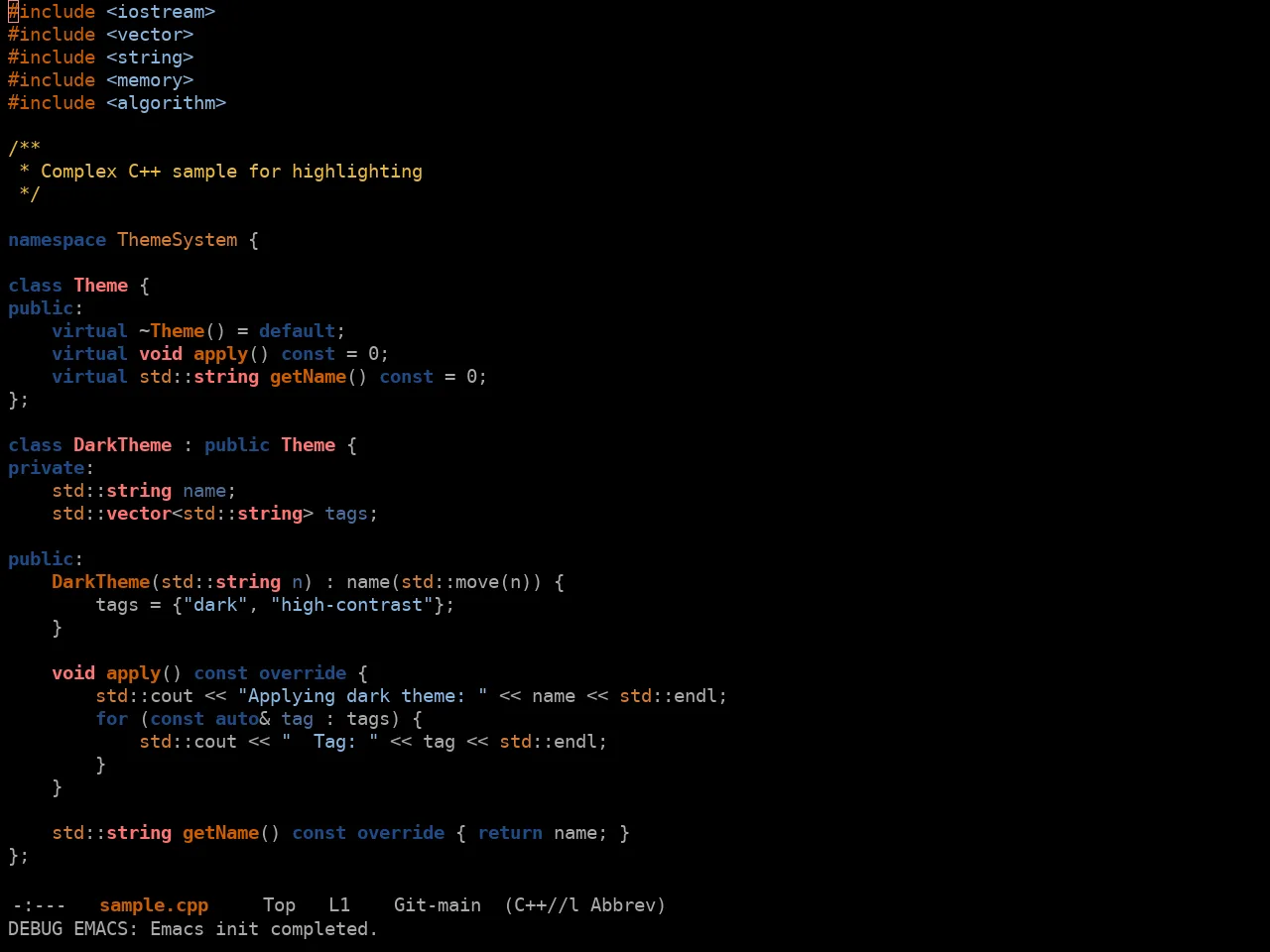 Ewal Sexy Tangoesque Theme in c++-mode