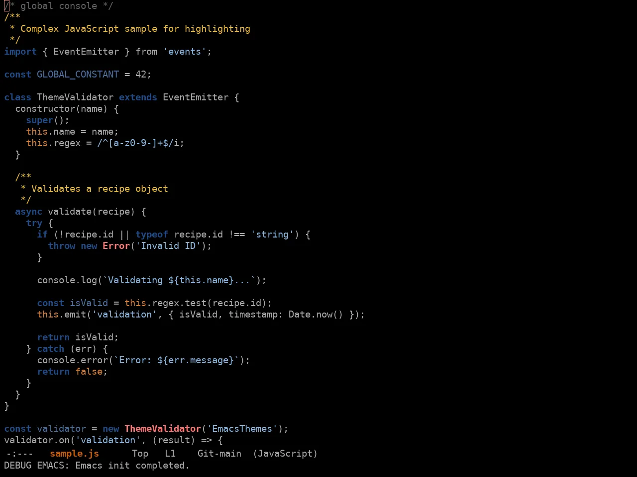 Ewal Sexy Tangoesque Theme in javascript-mode
