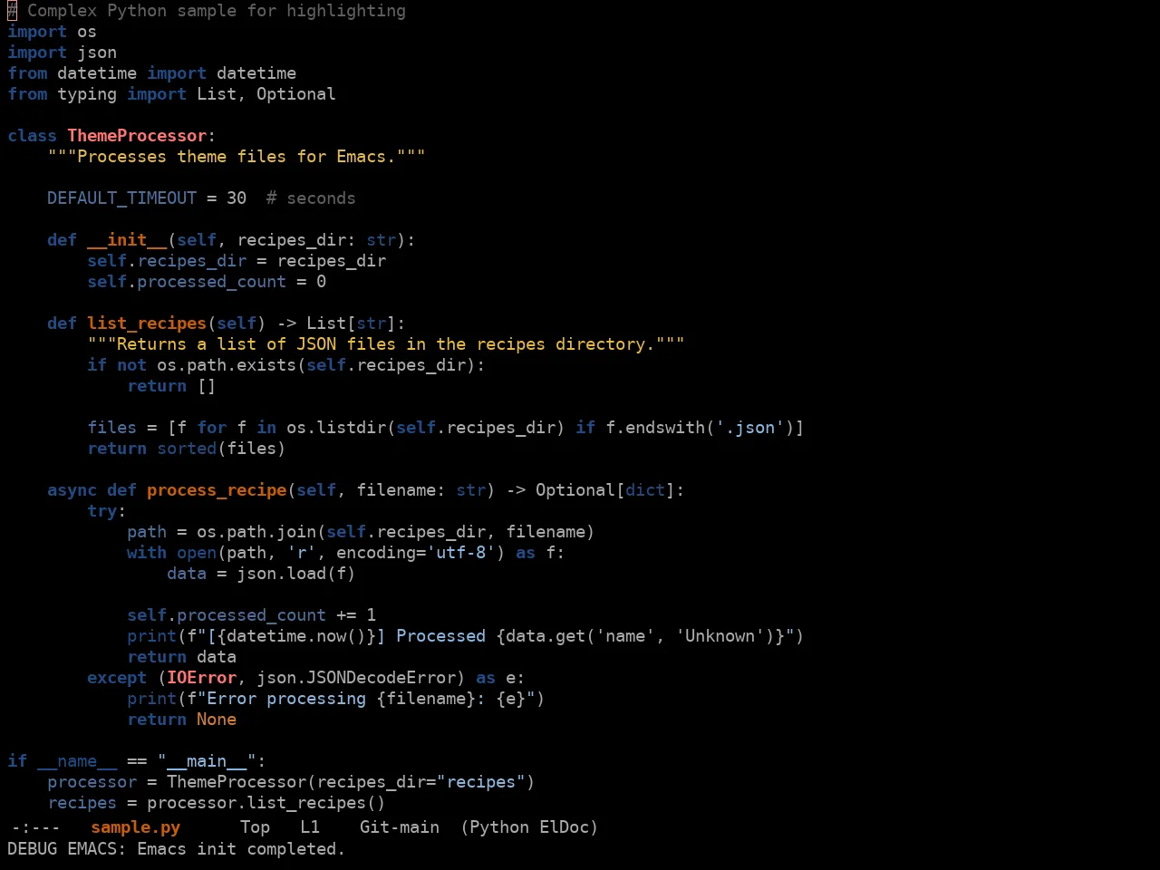 Ewal Sexy Tangoesque Theme in python-mode