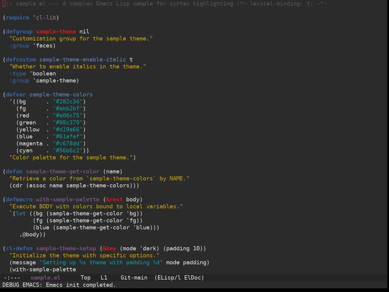 Ewal Sexy Tartan Theme in emacs-lisp-mode