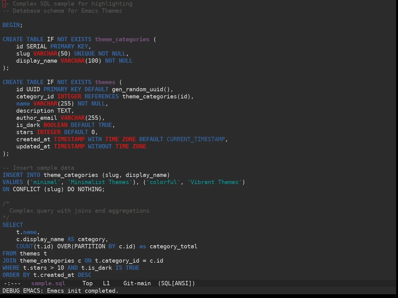 Ewal Sexy Tartan Theme in sql-mode