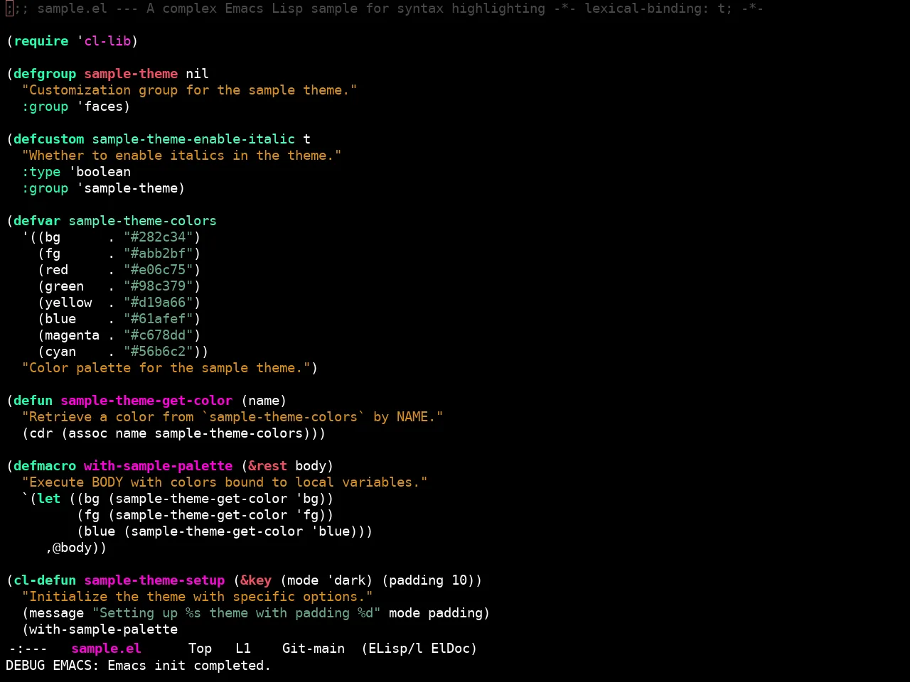 Ewal Sexy Theme2 Theme in emacs-lisp-mode
