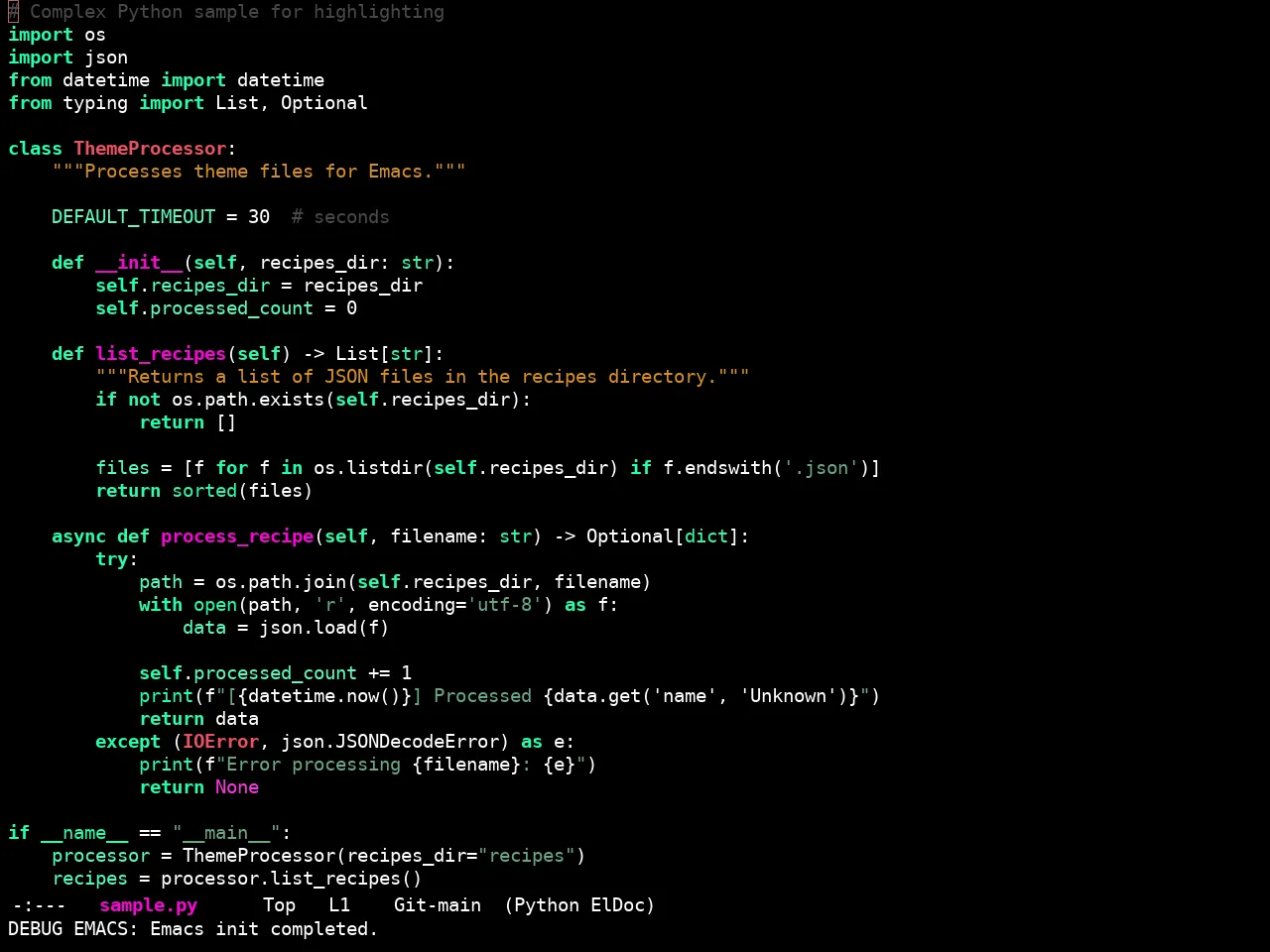 Ewal Sexy Theme2 Theme in python-mode