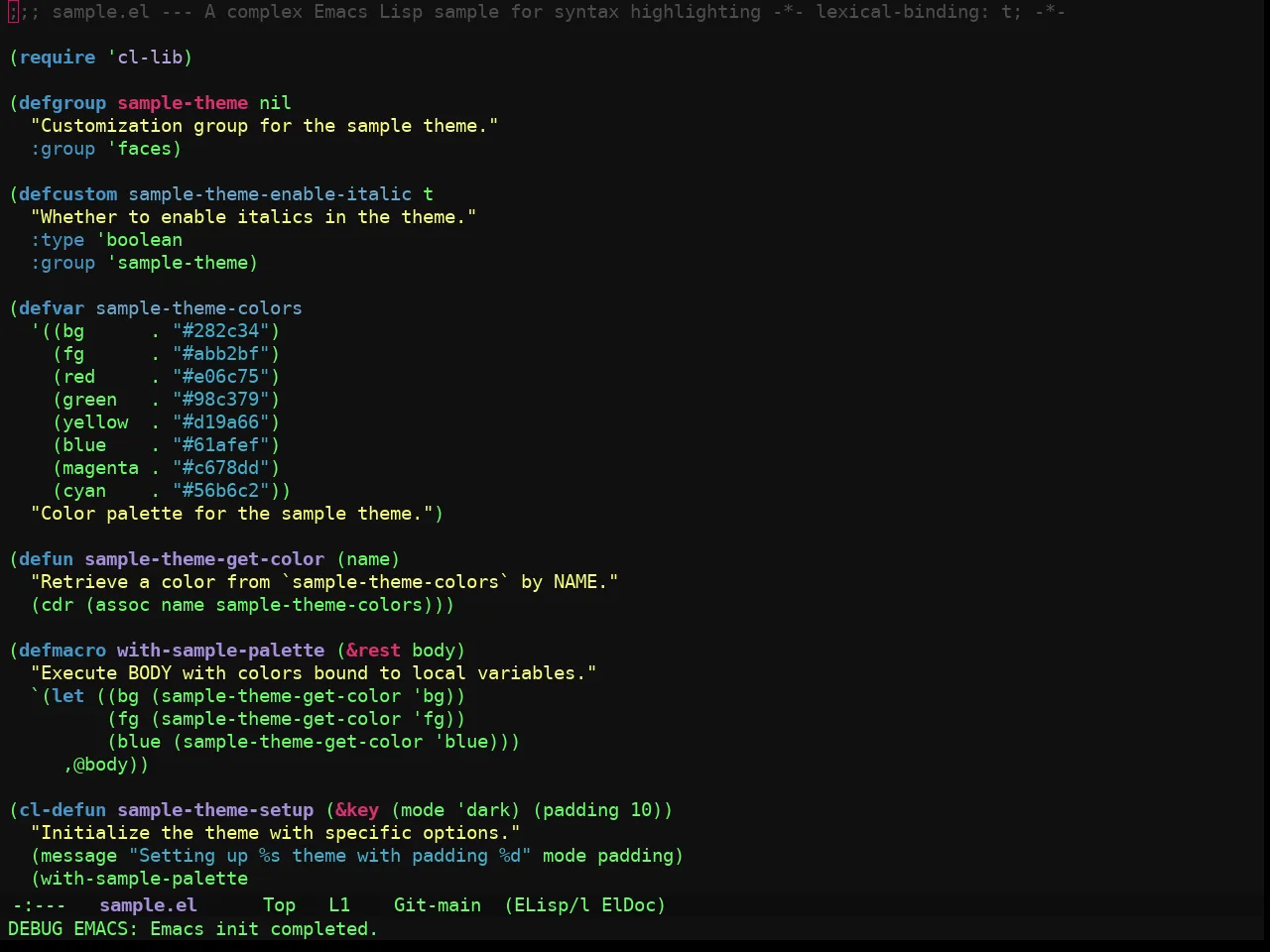 Ewal Sexy Tlh Theme in emacs-lisp-mode