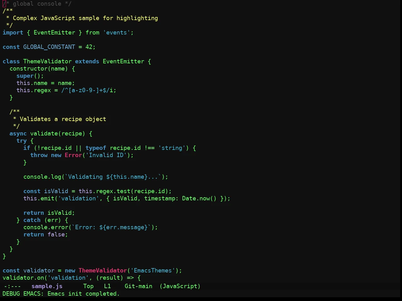 Ewal Sexy Tlh Theme in javascript-mode