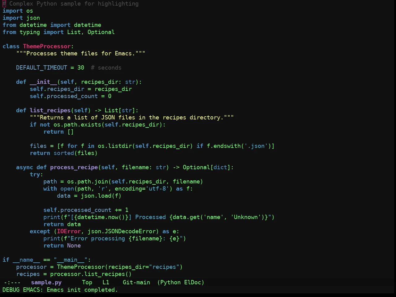 Ewal Sexy Tlh Theme in python-mode