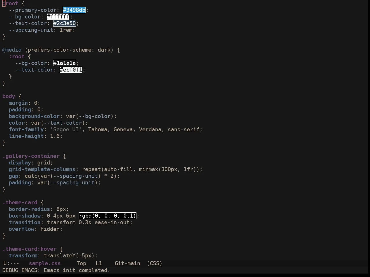 Ewal Sexy User 77 Mashup Colors Theme in css-mode