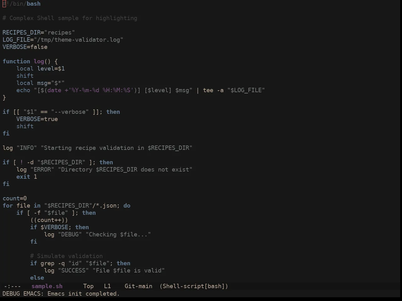 Ewal Sexy User 77 Mashup Colors Theme in sh-mode