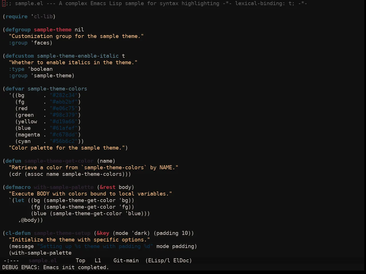 Ewal Sexy Vacuous2 Theme in emacs-lisp-mode