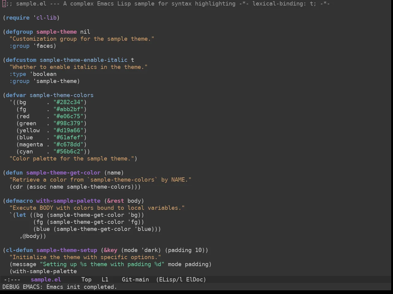 Ewal Sexy Visibone Alt 2 Theme in emacs-lisp-mode