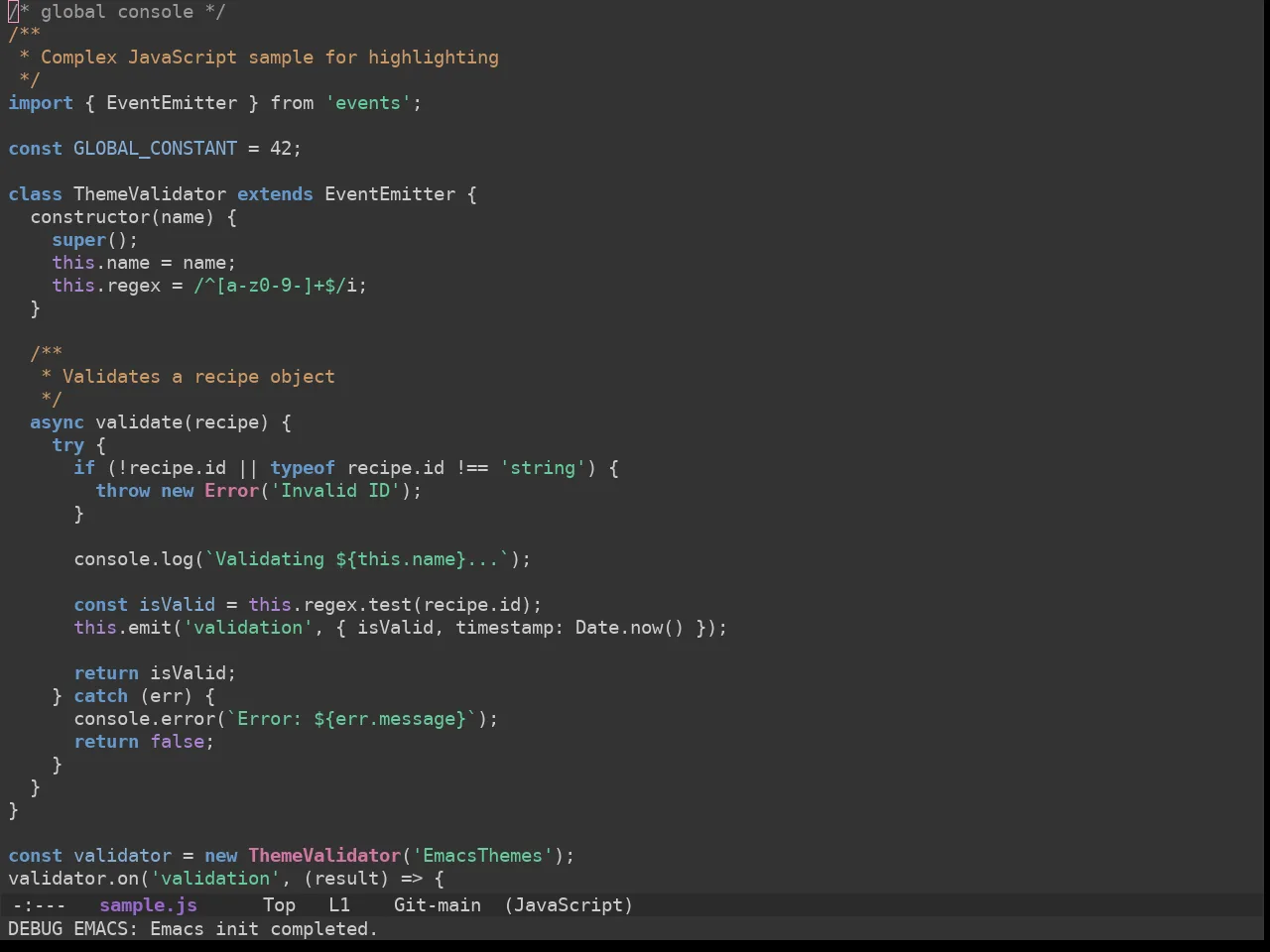 Ewal Sexy Visibone Alt 2 Theme in javascript-mode