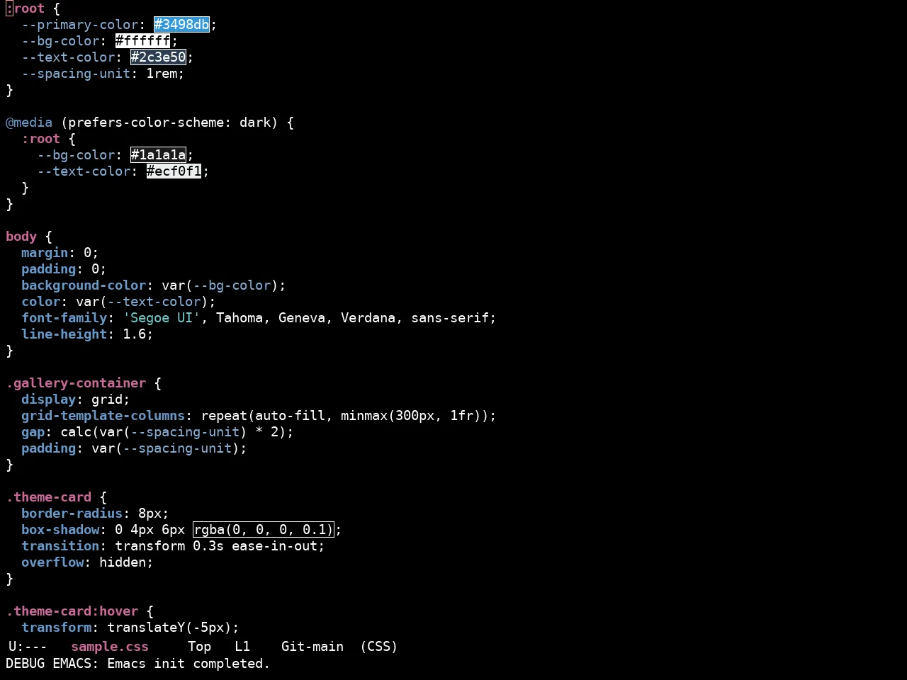 Ewal Sexy Visibone Theme in css-mode