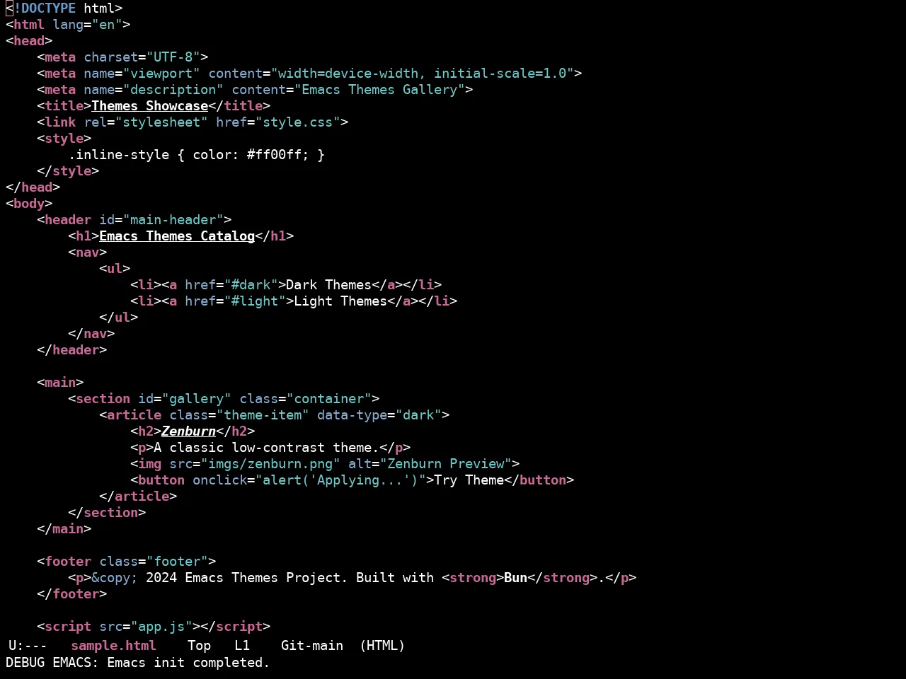 Ewal Sexy Visibone Theme in html-mode