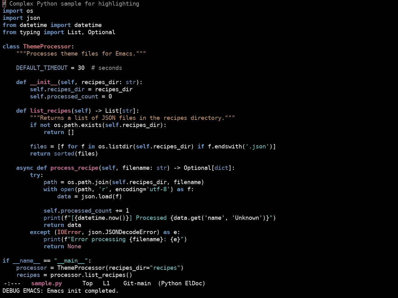 Ewal Sexy Visibone Theme in python-mode