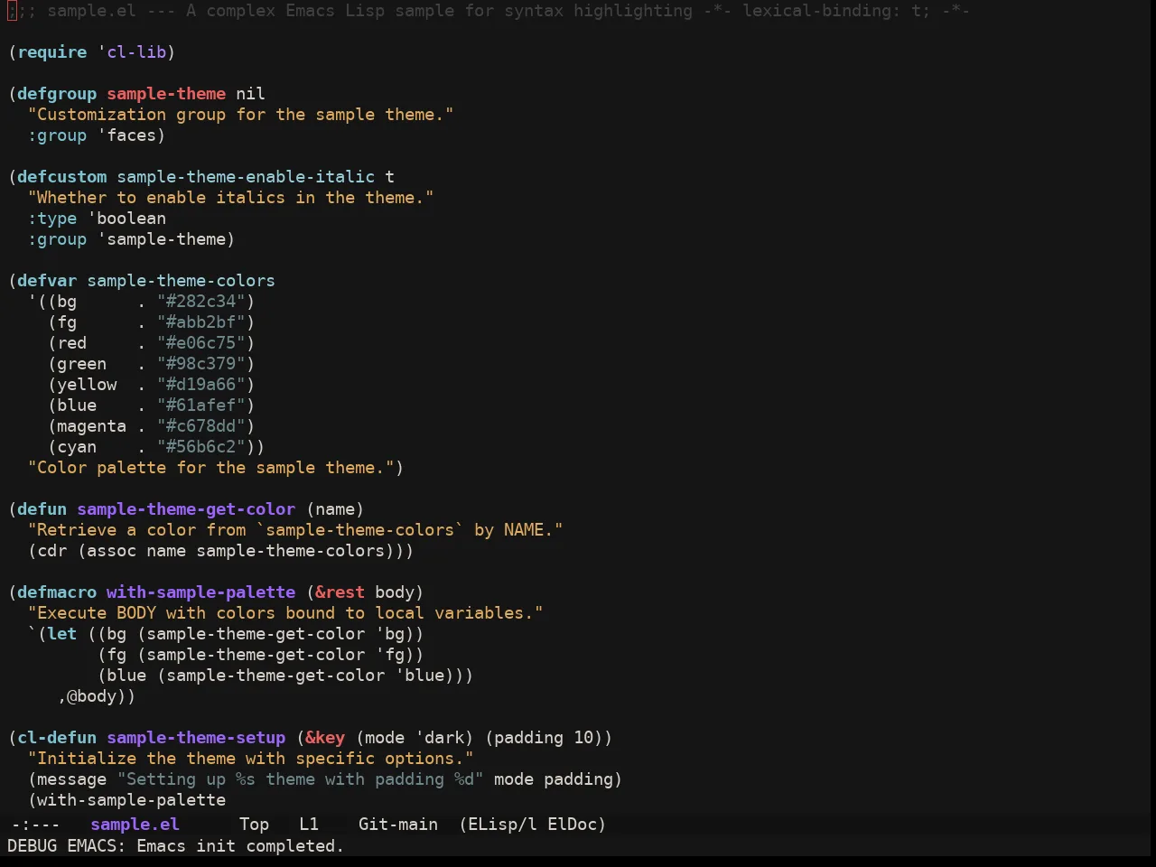 Ewal Sexy X Dotshare Theme in emacs-lisp-mode
