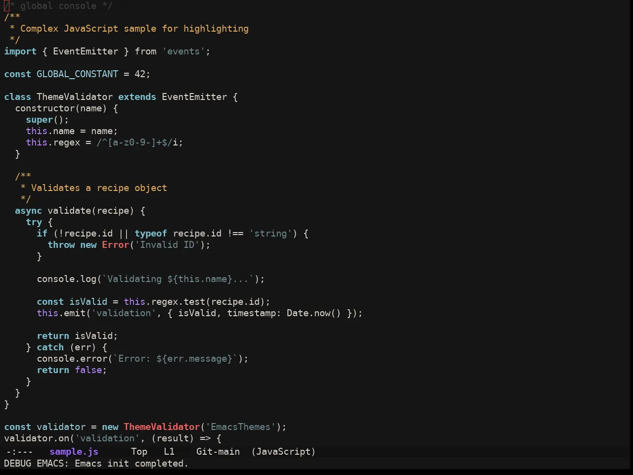 Ewal Sexy X Dotshare Theme in javascript-mode
