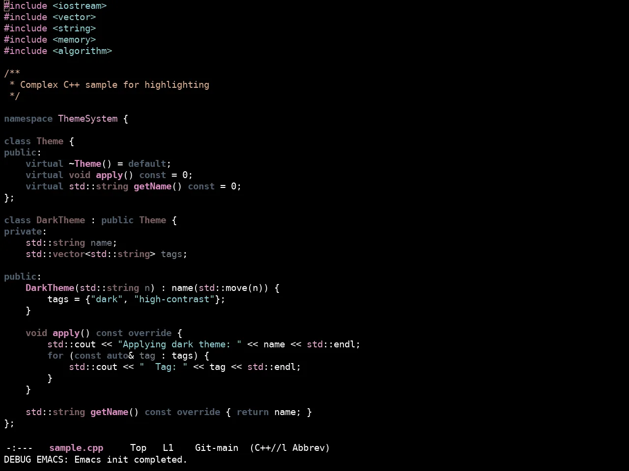 Ewal Sexy Zenburn Theme in c++-mode