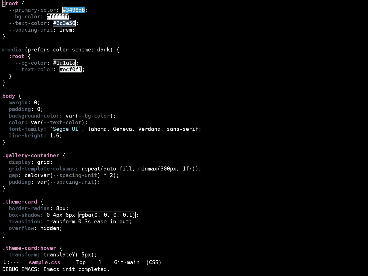 Ewal Sexy Zenburn Theme in css-mode