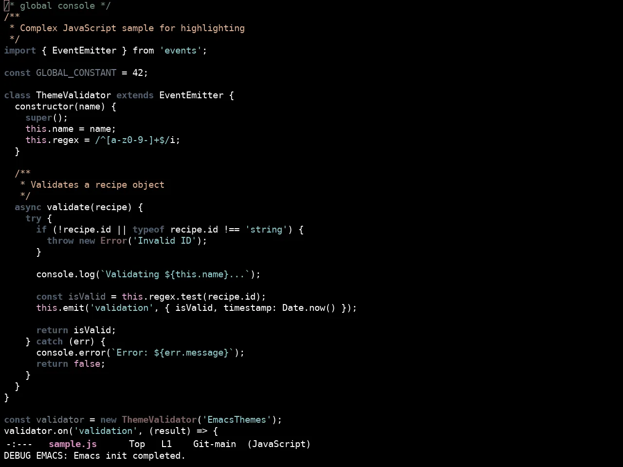 Ewal Sexy Zenburn Theme in javascript-mode