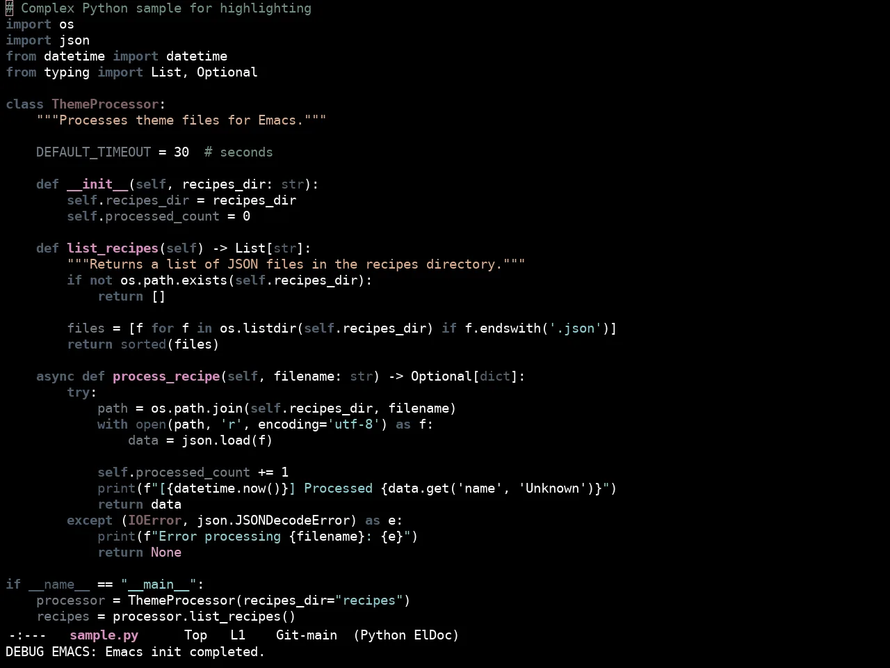 Ewal Sexy Zenburn Theme in python-mode