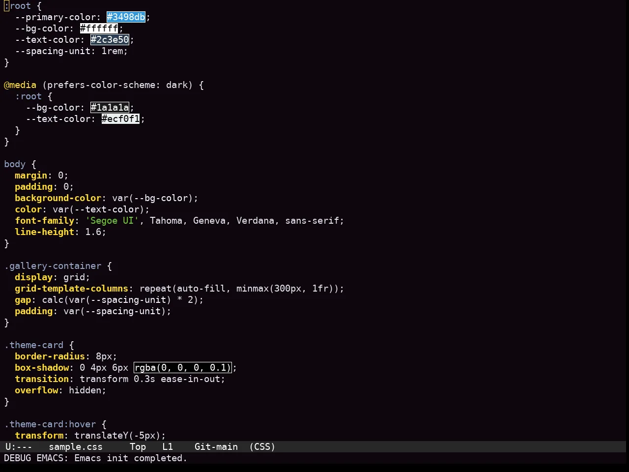 Sexy Theme in css-mode