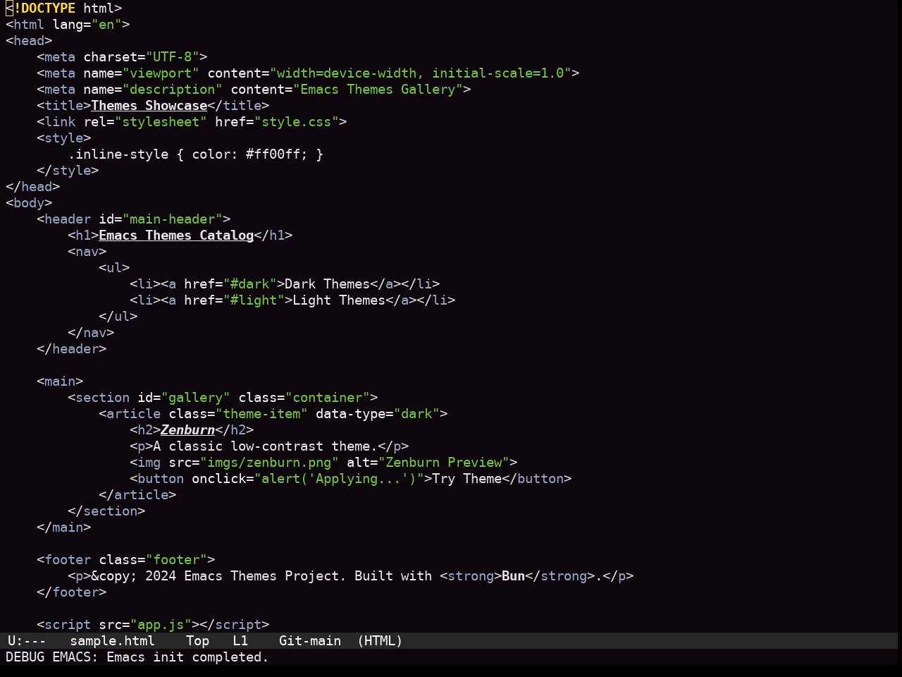 Sexy Theme in html-mode