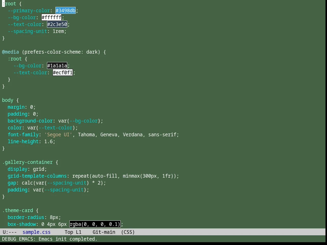Shaman Theme in css-mode