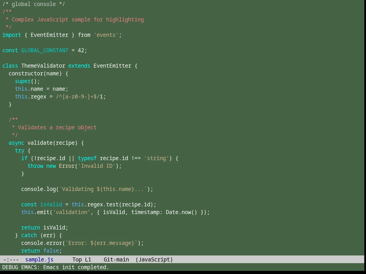 Shaman Theme in javascript-mode