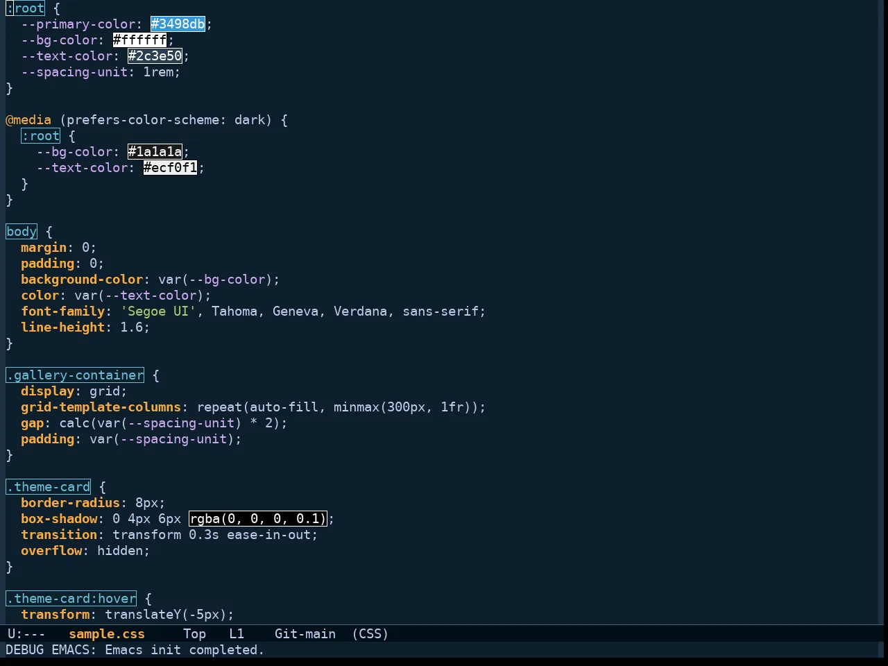 Shanty Themes Dark in css-mode
