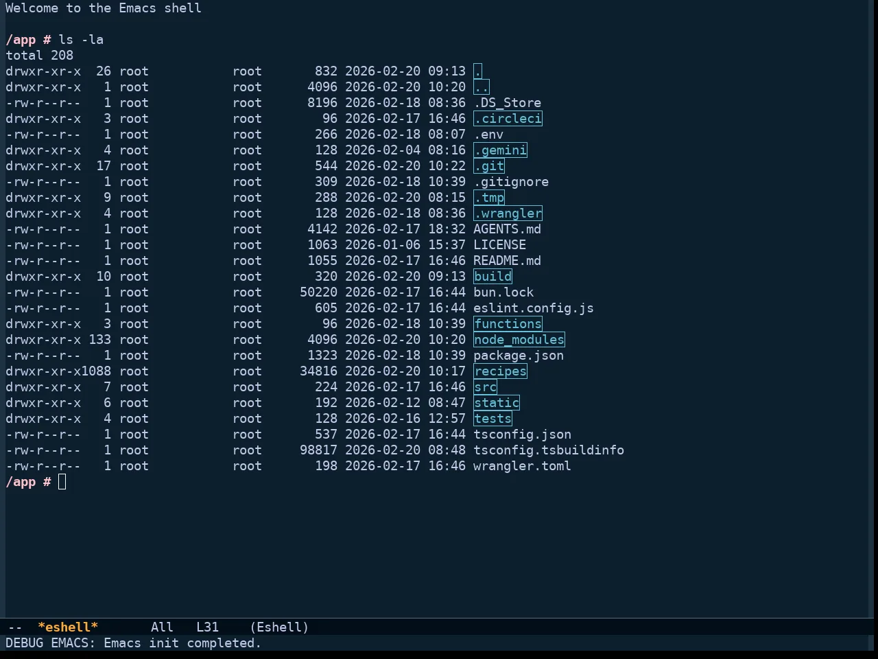 Shanty Themes Dark in eshell