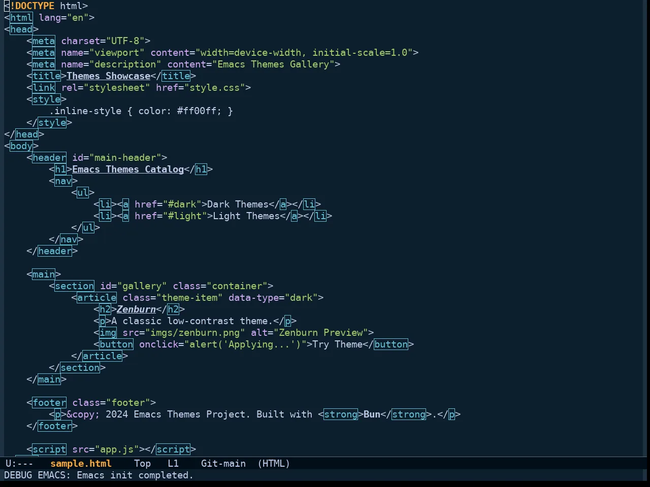 Shanty Themes Dark in html-mode