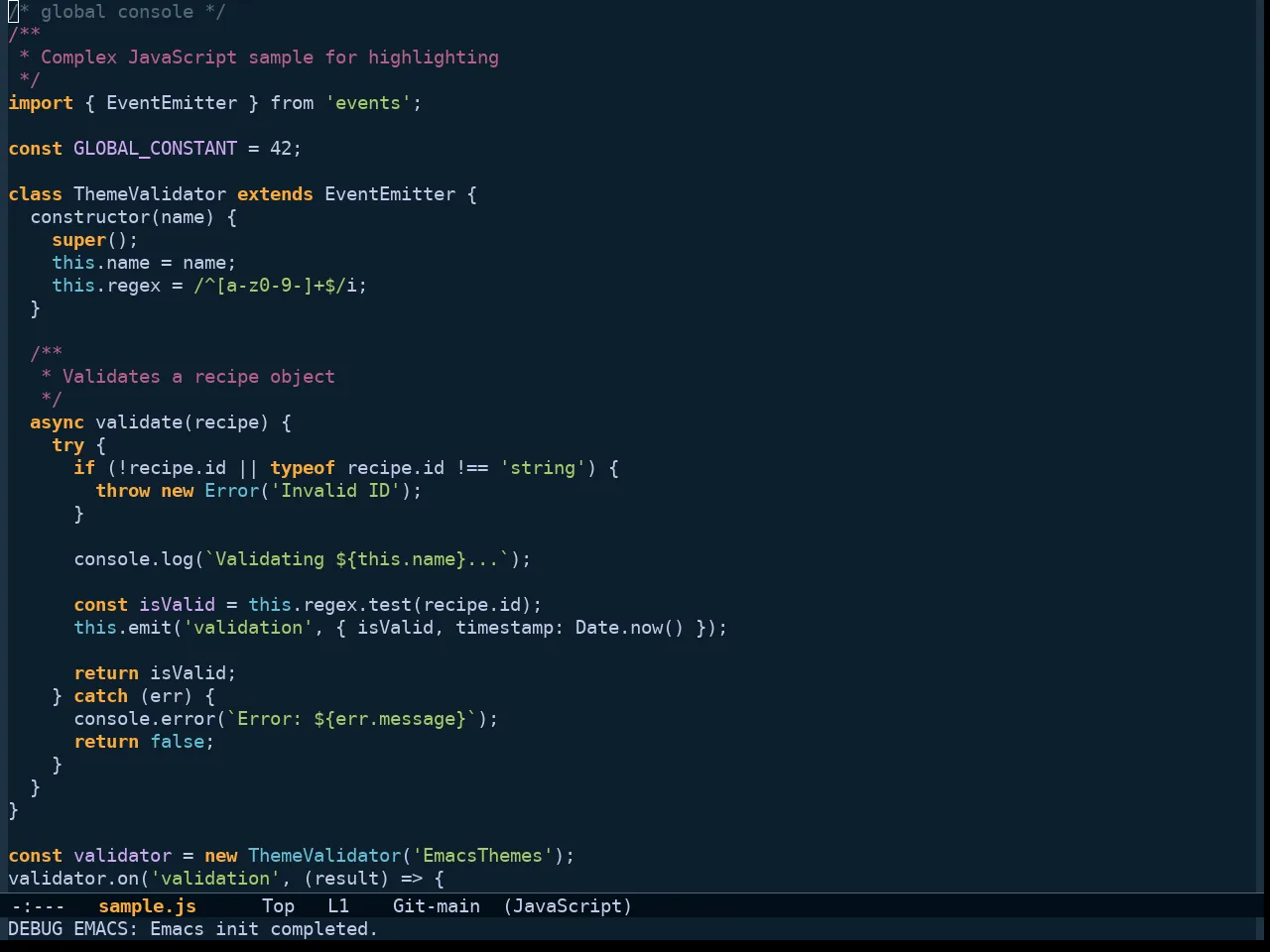 Shanty Themes Dark in javascript-mode